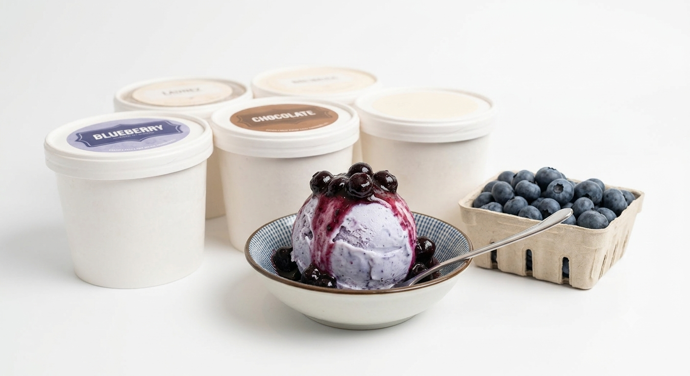 ICE Cream Scoop Choice any Topping ( Chocolate/ Strawberry / Blueberry)